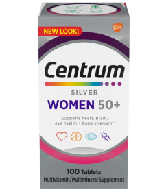 Centrum Silver Multivitamins for Women Over 50; Multimineral Supplement; 100 Count