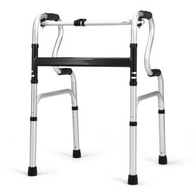 Bi-Level Armrests Adjustable Rehabilitation Equipment Folding Walker (Color: SILVER)
